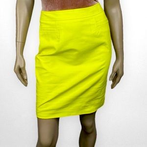 HALOGEN Neon Bright Chartreuse Neon Lime Green Yellow Pencil Skirt Size 2